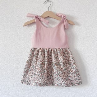 Robe bi-matière Crème - Cherry