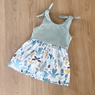 Robe bi-matière Crème - Cherry - 74-80